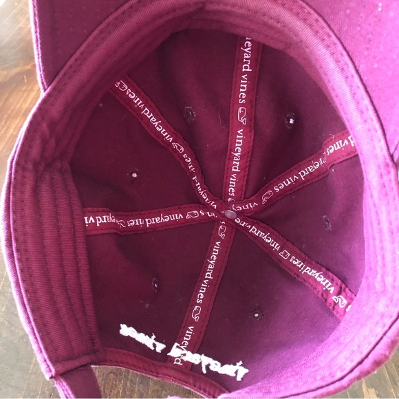 Vineyard Vines Burgundy Adjustable Cap. - Picture 5 of 6